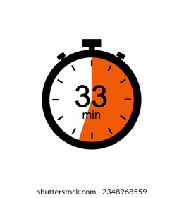 Timer 33 min icon, 33 minutes digital timer.