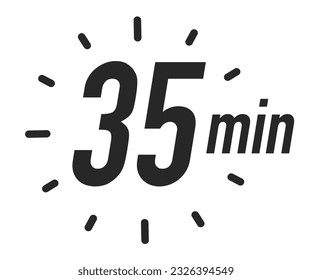 Timer 35 iconos vectores minutos color negro