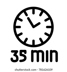Timer 35 minutes vector illustration isolated