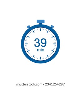 Icono de temporizador de 39 minutos, temporizador digital de 39 minutos. Reloj y reloj, cuenta regresiva