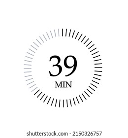 Timer 39 mins icon, 39 minutes digital timer.