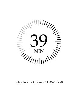 Timer 39 mins icon, 39 minutes digital timer.