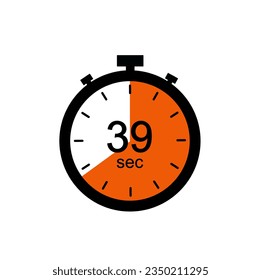 Icono de temporizador de 39 segundos, temporizador digital de 39 segundos.