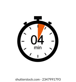 Timer 4 min Icon, 4 Minuten digitale Timer.