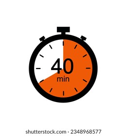 Timer 40 min icon, 40 minutes digital timer.