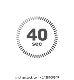 Timer 40 Sek Icon. Einfaches Design