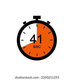 Timer 41 sec icon, 41 seconds digital timer.