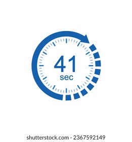 Timer 41 secends icon, 41 sec Digital Countdown Timer Vector Icon.