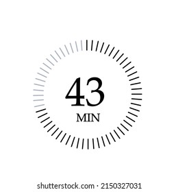 Timer 43 mins icon, 43 minutes digital timer.