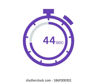 Timer 44 sec icon, 44 seconds digital timer. Clock and watch, timer, countdown