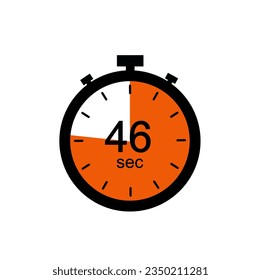 Timer 46 sec icon, 46 seconds digital timer.