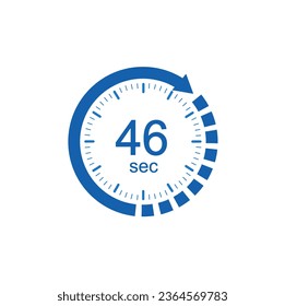 Timer 46 secends icon, 46 sec Digital Countdown Timer Vector Icon.