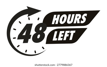 Timer 48 hours left with arrow watch