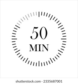 Icono de temporizador de 50 minutos, temporizador digital de 50 minutos.
