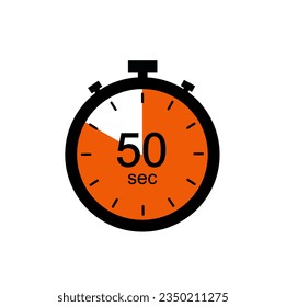 Timer 50 sec icon, 50 seconds digital timer.