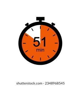 Timer 51 min icon, 51 minutes digital timer.