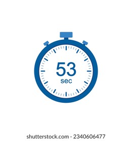 Timer 53 sec icon, 53 seconds digital timer. Clock and watch, countdown.