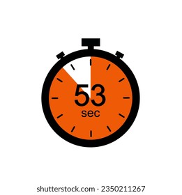 Icono de temporizador de 53 segundos, temporizador digital de 53 segundos.