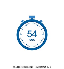 Timer 54 sec icon, 54 seconds digital timer. Clock and watch, countdown.