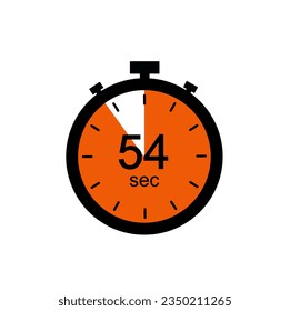Timer 54 sec icon, 54 seconds digital timer.