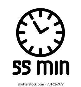 Timer 55 minutes vector illustration isolated