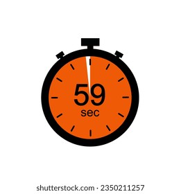 Icono de temporizador de 59 segundos, temporizador digital de 59 segundos.