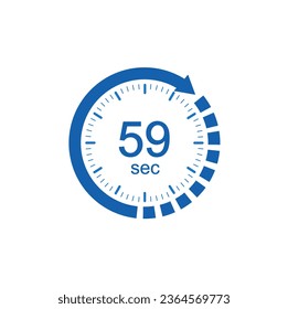 Timer 59 secends icon, 59 sec Digital Countdown Timer Vector Icon.