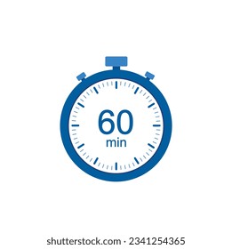 Timer 60 min icon, 60 minutes digital timer. Clock and watch, countdown