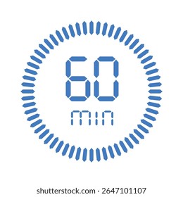 Timer 60 minute. Stopwatch isolated set icons. Countdown timer symbol icon set. vector illustration.