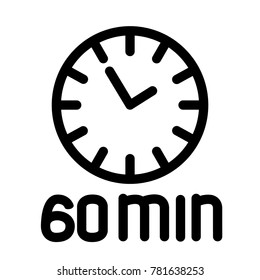 timer 60 minutes vector illustration isolated