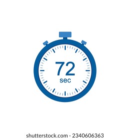 Timer 72 sec icon, 72 seconds digital timer. Clock and watch, countdown.