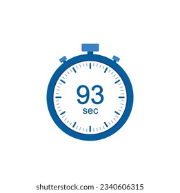 Timer 93 sec icon, 93 seconds digital timer. Clock and watch, countdown.