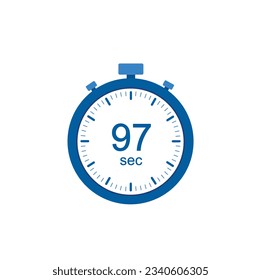 Timer 97 sec icon, 97 seconds digital timer. Clock and watch, countdown. svg