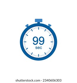 Timer 99 sec icon, 99 seconds digital timer. Clock and watch, countdown.
