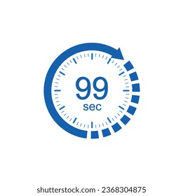 Timer 99 secends icon, 99 sec Digital Countdown Timer Vector Icon.