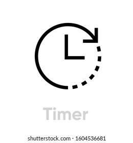 Timer Abstract Pictogram icon. Editable line