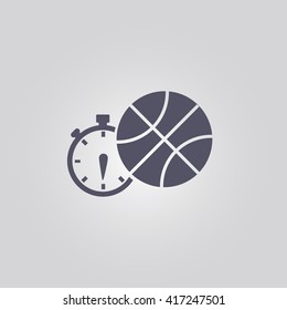timer and basketball ball icon