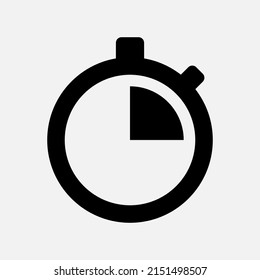Timer black vector icon on white background