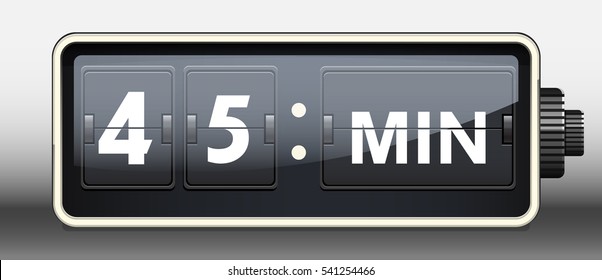 Timer changeover dial office clock - vector illustration isolated on white background