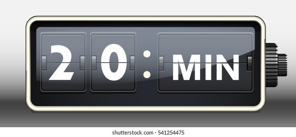 Timer changeover dial office clock - vector illustration isolated on white background