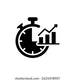 Timer with Chart Icon – Time Management and Business Analytics Concept