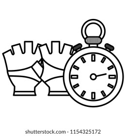 timer chronometer with gloves sport