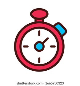 diseño de ilustración vectorial de icono de cronómetro temporizador y de línea de icono de archivo