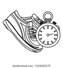 timer chronometer with tennis shoes