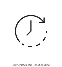 timer clock countdown icon vector eps outline editable stroke