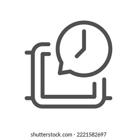 Timer and clock icon outline and linear vector.