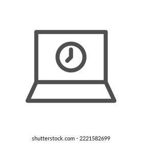 Timer and clock icon outline and linear vector.