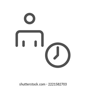 Timer and clock icon outline and linear vector.