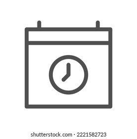 Timer and clock icon outline and linear vector.