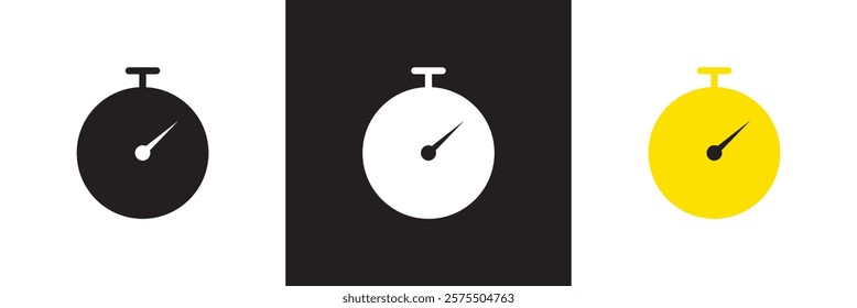 Timer and clock icon set. Icons related to stopwatch, timer, hourglass, sandglass timer, clock. isolated on white and black background. vector illustration. EPS 10
